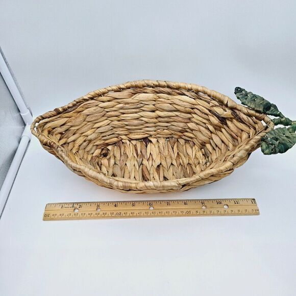 Natural Woven Basket with Leaf Accent - Picture 11 of 12